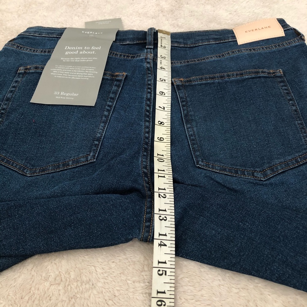 NWT Everlane Authentic Stretch Mid-Rise Jeans 33R - Picture 13 of 17
